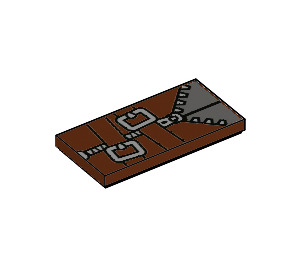 LEGO Brun rougeâtre Tuile 2 x 4 avec Zipper et belts (1384 / 87079)