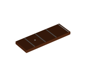 LEGO Reddish Brown Tile 2 x 6 with Guitar Fretboard (Frets 1-4) (69729 / 80161)