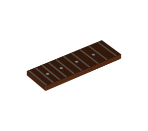 LEGO Reddish Brown Tile 2 x 6 with Guitar Fretboard (Frets 14-22) (69729 / 80155)