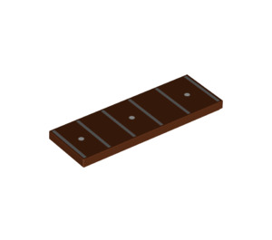 LEGO Marrón rojizo Plana 2 x 6 con Guitar Fretboard (Frets 5-9) (69729 / 80159)