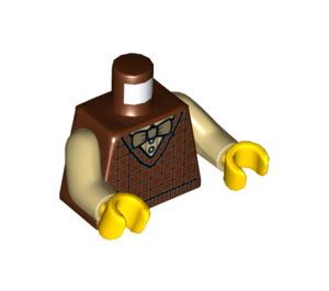 LEGO Reddish Brown Top Hat Tom Minifig Torso (973 / 76382)