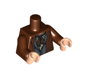 LEGO Rötlich-braun Torso mit Suit Coat, Grey Vest, Brown Tie (973 / 76382)