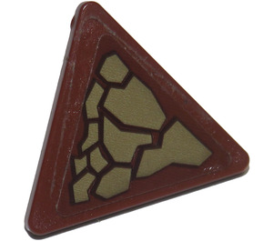 LEGO Brun rougeâtre Triangulaire Sign avec Dark Tan Scales (Modèle 2) Autocollant avec clip fendu (30259)