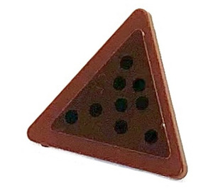 LEGO Reddish Brown Triangular Sign with Nine Black Dots Sticker with Split Clip (30259)