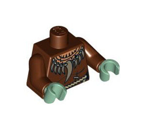 LEGO Rødbrun Troll Torso med Tand Halskæde (973 / 76382)