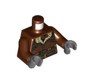 LEGO Rötliches Braun Vulture mit Reddish Braun Bomber Jacke Minifigur Torso (973 / 76382)