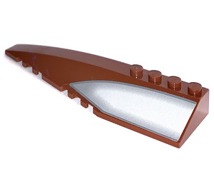 LEGO Reddish Brown Wedge 12 x 3 x 1 Double Rounded Left with Gray Window Sticker (42061)