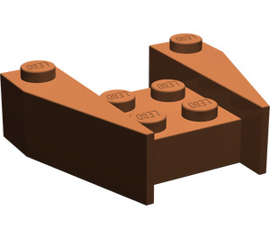 LEGO Reddish Brown Wedge 3 x 4 without Stud Notches (2399)
