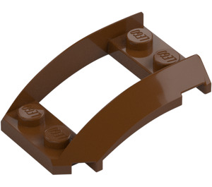 LEGO Reddish Brown Wedge 4 x 3 Curved with 2 x 2 Cutout (47755)