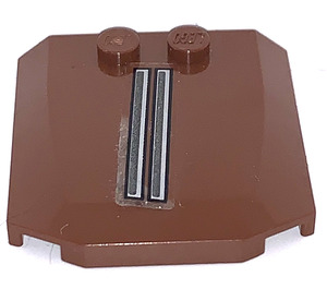 LEGO Reddish Brown Wedge 4 x 4 Curved with Stripes  Sticker (45677)