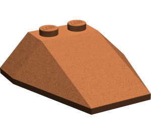LEGO Reddish Brown Wedge 4 x 4 Triple without Stud Notches (6069)