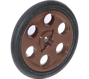 LEGO Reddish Brown Wedge Belt Wheel with Tire for Wedge-Belt Wheel/Pulley