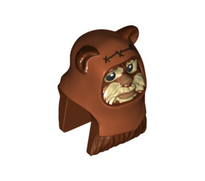 LEGO Reddish Brown Wicket Ewok Head with Tan Face  (15050 / 50107)