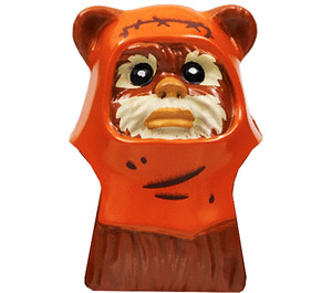 LEGO Reddish Brown Wicket Ewok Head with Tan Face and Wrinkled Hood (103557)