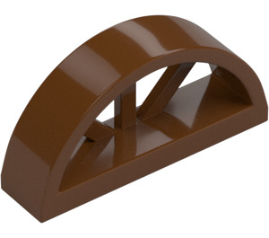 LEGO Reddish Brown Window 1 x 4 x 1.3 Curved with Bars (20309)