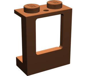 LEGO Reddish Brown Window Frame 1 x 2 x 2 with 2 Holes in Bottom (2377)