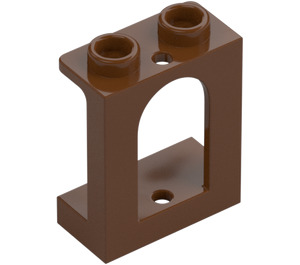 LEGO Roodachtig bruin Raamkozijn 1 x 2 x 2 met Arched Opening (90195)