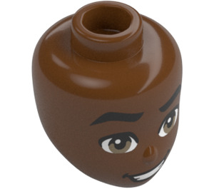 LEGO Reddish Brown Zac Minidoll Head (92198 / 101152)