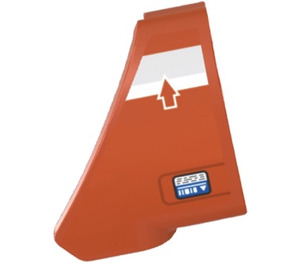 LEGO Reddish Orange Curved Panel 10 Right with Arrow and Warning Label Sticker (2403)