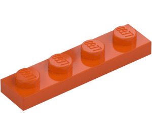 LEGO Naranja rojizo Placa 1 x 4 (3710)