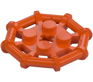 LEGO Rötliches Orange Platte 2 x 2 mit Stange Rahmen Octagonal (Runde Noppen) (75937)