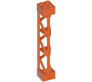 LEGO Naranja rojizo Support 2 x 2 x 10 Soporte Triangular Vertical (Tipo 4 - 3 postes, 3 secciones) (4687 / 95347)