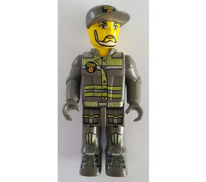 LEGO Res-Q worker with White Beard and Cap Minifigure