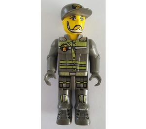 LEGO Res-Q worker med Vit Skägg och Keps Minifigur