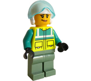 LEGO Rescue Hélicoptère Pilote avec Eyelashes et Soulevé Eyebrow Minifigurine