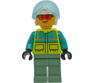 LEGO Rescue Hubschrauber Pilot mit Orange Sonnenbrille Minifigur