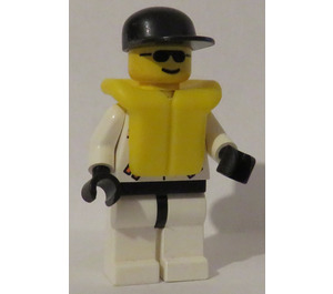 LEGO Rescuer mit Sunglasses, Rettungsweste und Deckel Minifigur