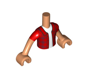 LEGO River - rot Checkered Shirt Friends Torso (Boy) (73161 / 92456)
