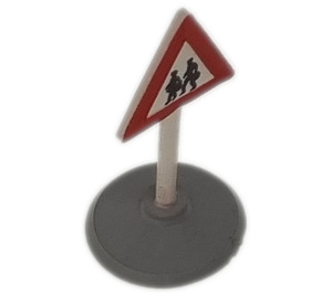 LEGO Road Sign (old) Pedestrians in Road with Base Type 1