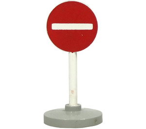 LEGO Road Sign (old) round with no entry pattern with base Type 2