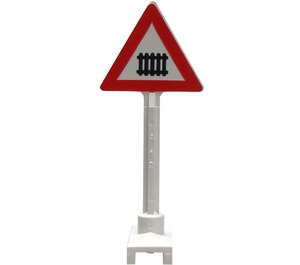 LEGO Road Sign Triangle mit Level Crossing (bold Muster) (649)