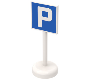LEGO Road Sign with Parking Pattern