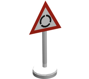 LEGO Road Sign with Roundabout Pattern