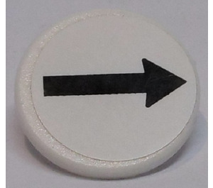 LEGO Roadsign Clip-on 2 x 2 Round with Black Arrow Sticker (30261)