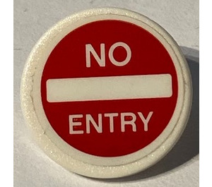 LEGO Roadsign Clip-on 2 x 2 Round with No Entry (Thin Font) Sticker (30261)