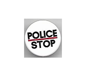 LEGO Roadsign Clip-on 2 x 2 Round with "POLICE STOP" (30261)