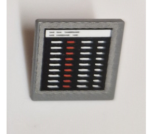 LEGO Roadsign Clip-on 2 x 2 Square with Black Computer Screen with White Lines Sticker with Open 'O' Clip (15210)