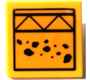 LEGO Roadsign Clip-auf 2 x 2 Platz mit Bridge Rockslide Aufkleber mit offenem 'U'-Clip (15210)