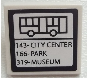 LEGO Roadsign Clip-on 2 x 2 Square with Bus Sign Sticker with Open 'U' Clip (15210)