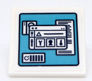 LEGO Roadsign Clip-on 2 x 2 Square with Computer Screen 41731 Sticker with Open 'O' Clip (15210)