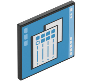 LEGO Roadsign Clip-on 2 x 2 Square with Computer Screen with Open Windows with Open 'O' Clip (15210 / 73772)