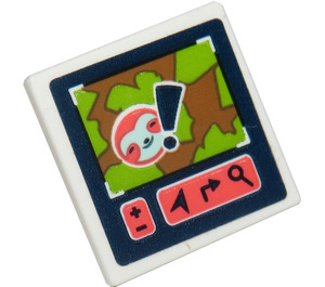 LEGO Roadsign Clip-on 2 x 2 Square with Coral Sloth Head Sticker with Open 'O' Clip (15210)