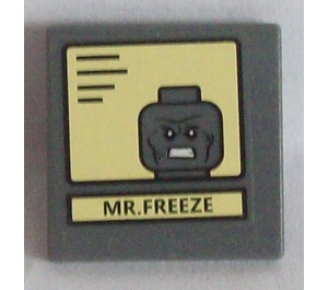LEGO Roadsign Clip-on 2 x 2 Square with Mr Freeze Sticker with Open 'O' Clip (15210)