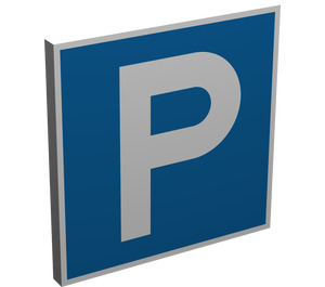 LEGO Roadsign Clip-on 2 x 2 Square with Parking with Open 'U' Clip (15210)