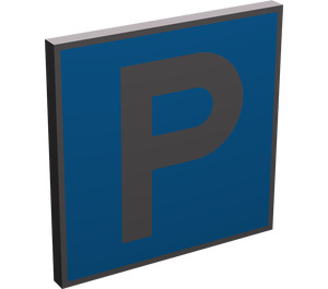 LEGO Roadsign Clip-on 2 x 2 Square with Parking with Open 'U' Clip (15210)