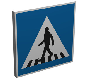 LEGO Roadsign Clip-aan 2 x 2 Vierkant met Zebra Crossing Sign met open 'U'-clip (15210)